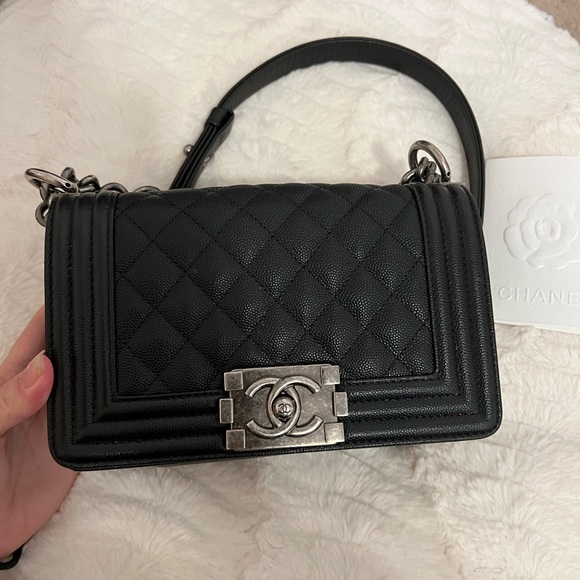 Caviar Quilted Small Boy Flap Black - Picture 8 of 11